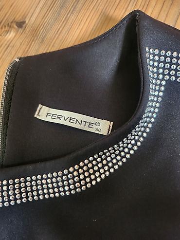 link: Crna elegantna haljina bez rukava – Fervente, veličina 38 - Boja — 2