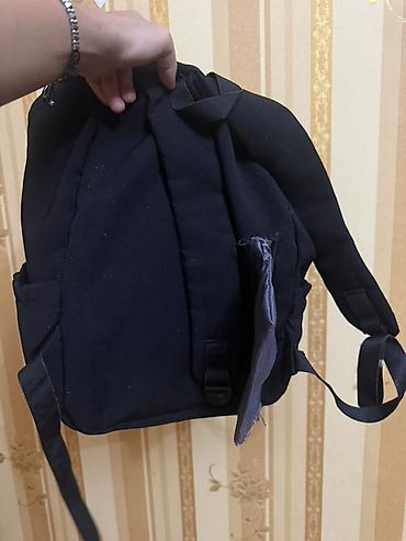 mekteb çanta: Nike gündəlik bel çantası (qara) - Rəng: qara, ön hissədə Nike loqosu — 2