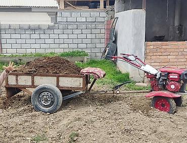 лампы освещения: Мотоблок с прицепом для перевозки грузов Описание: - Мотоблок — 1