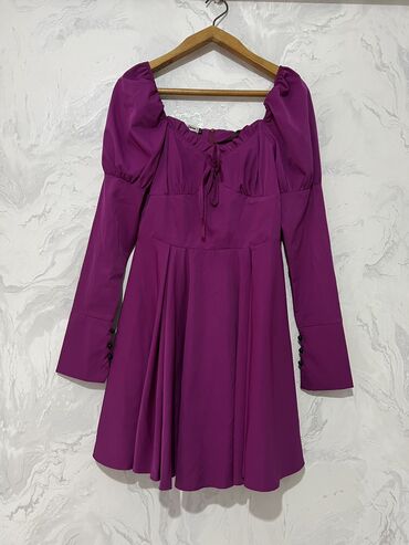 Вечерние платья: Вечернее платье, Короткая модель, С рукавами, 2XL (EU 44)