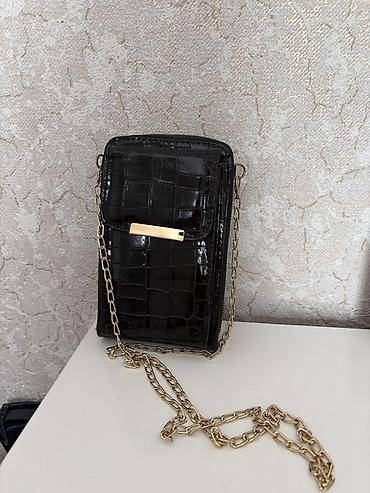 kosmetik canta: Qara mini çanta – zəncirli, Türkiyədən alınıb yenidir — 1