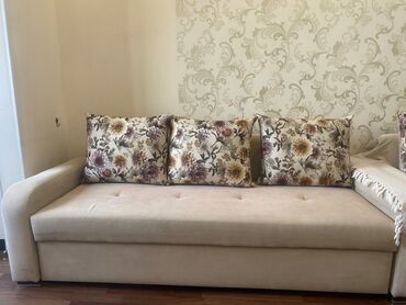 мебел диван бу: Диван-кровать, цвет - Бежевый, Б/у