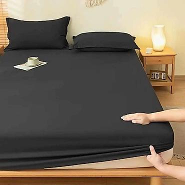 Posteljina: Elastična navlaka za dušek (fitted čaršav) sa jastučnicama - — 2