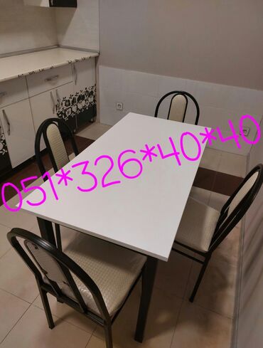 Masa və oturacaq dəstləri: Qonaq otağı üçün, Yeni, Dördbucaq masa, 4 stul -da lalafo.az — 24 Masa və oturacaq dəstləri: Qonaq otağı üçün, Yeni, Dördbucaq masa, 4 stul — 24