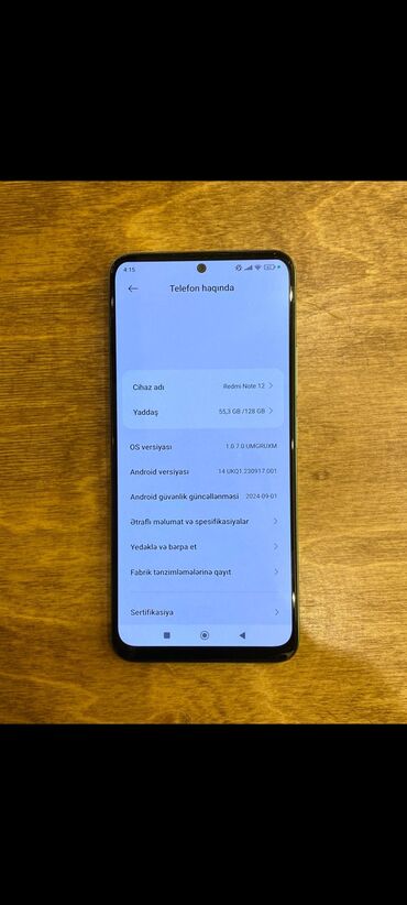 redmi note 12 ikinci el: Xiaomi Redmi Note 12, 128 GB, rəng - Yaşıl, 
 Sensor, Barmaq izi, Face ID