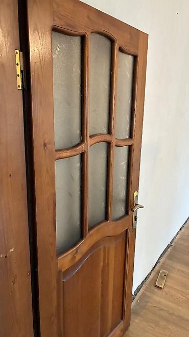 darvaza qapi: Taxta otaq qapıları və ağ PVC qapı dəsti - Material: massiv ağacdan — 4