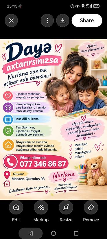 nanka: Uşaq baxıcısı xidməti – Nurlana - Uşaqlara mehriban və qayğı ilə — 1
