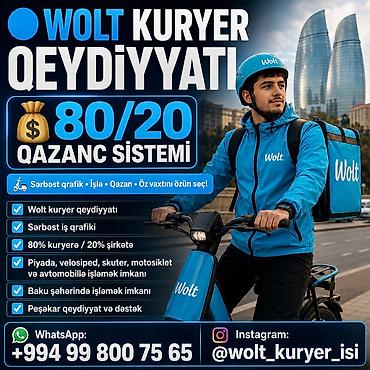 boolt food: Piyada kuryer tələb olunur, İstənilən yaş, Təcrübəsiz, Gündəlik ödəniş — 1