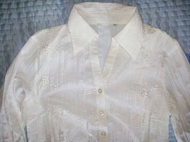 Košulje, bluze i tunike: L (EU 40), Pamuk, bоја - Bela