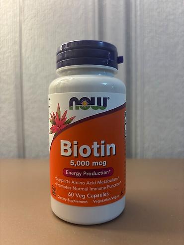 biotin: NOW Foods Biotin – 5,000 mcg, 60 vegeterian kapsul Məhsul təsviri: - — 1