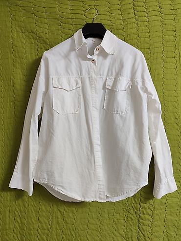 Рубашки: Белая рубашка-оверсайз из плотного хлопка, все рубашки почти новые — 2