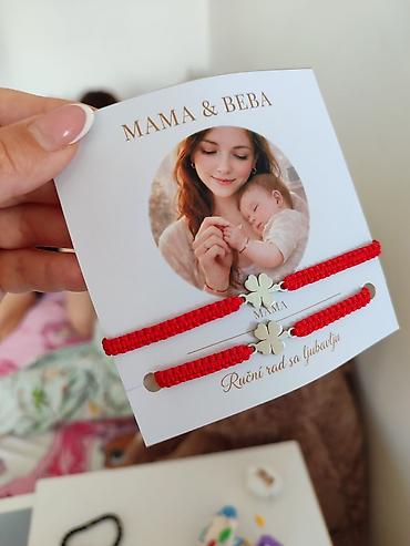 bordo crvena: Set narukvica “Mama & Beba” – ručni rad sa ljubavlju - Dve — 2