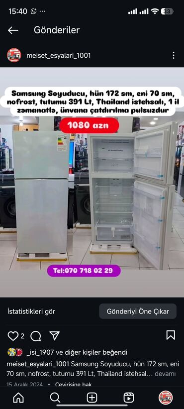 Soyuducular: Soyuducular anbardan satiş.WhatsaApp-a yazin.Modellərin qimətlərini — 57