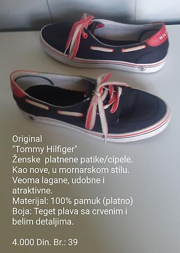 asos obuca: Original Tommy Hilfiger ženske platnene patike/cipele u mornarskom — 1