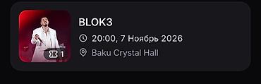 Musiqi alətləri: Block 3 konsertinə 3 ədəd bilet 35 azn. Transfer olunacaq — 1