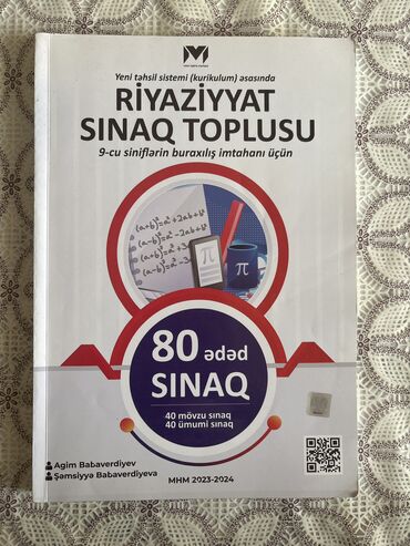 11 sinif riyaziyyat metodik vesait: MHM Riyaziyyat 80 sınaq 9-cu sinif. Yenidir, heç bir sehifesinde yazı