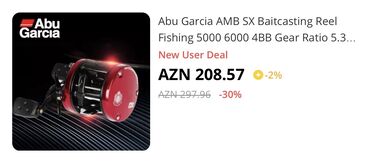 Ovçuluq və balıqçılıq: Abu Garcia Ambassadeur 6600SX multiplier reels red black. 5.3:1 gear