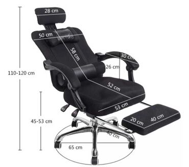 Stolice: Ergonomska kancelarijska stolica sa osloncem za noge - Podesivi — 2