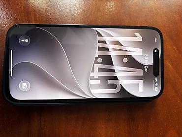 IPhone 15, 128 GB, Black Titanium, Simsiz şarj, Face ID, Sənədlərlə