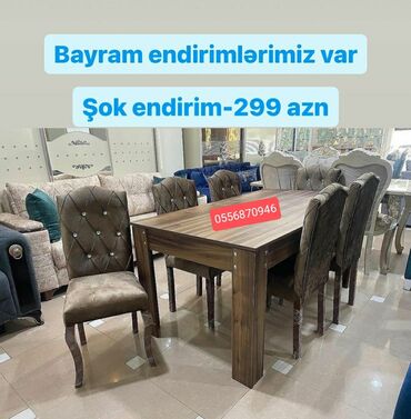 Masa və oturacaq dəstləri: Qonaq otağı üçün, Yeni, Açılmayan, Dördbucaq masa, 6 stul -da lalafo.az — 17 Masa və oturacaq dəstləri: Qonaq otağı üçün, Yeni, Açılmayan, Dördbucaq masa, 6 stul — 17