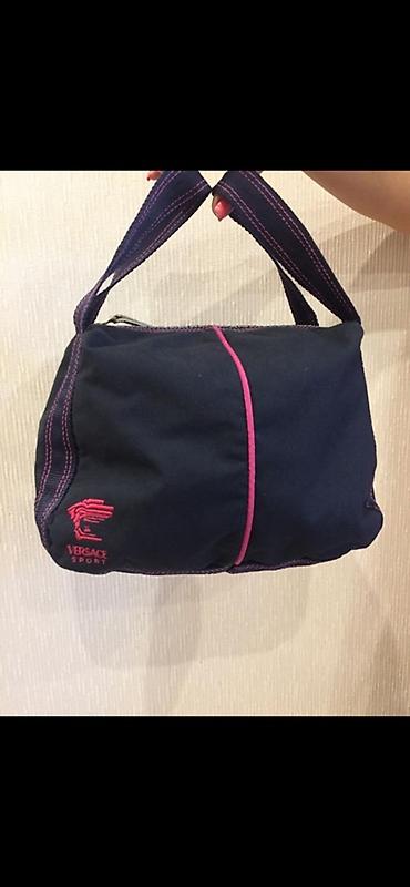 versace sepler: Original Versace Sport qadın çantası - Rəng: tünd göy korpus, çəhrayı — 1