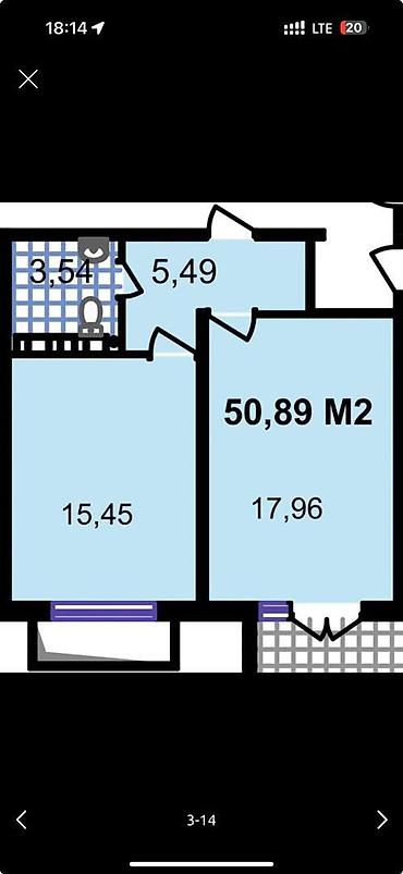 Продажа квартир: 1 комната, 51 м² — 2