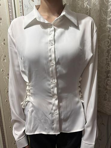 pull and: Блузка, Классическая модель, Атлас, Однотонный — 3