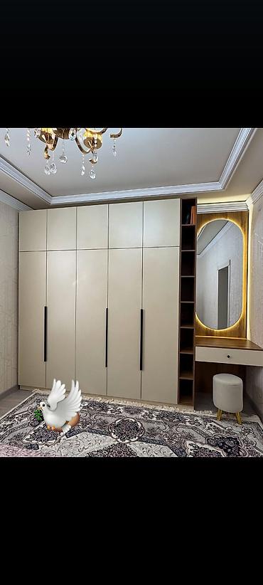 Yeni, 4 qapılı, Bej, Taxta, Açılan, Düz dolab