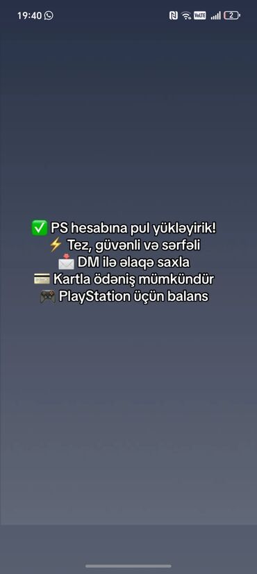 Digər oyun və konsollar: ✅ PS hesabına pul yükləyirik! ⚡️ Tez, güvənli və sərfəli 📩 DM ilə lalafo.az -da Digər oyun və konsollar: ✅ PS hesabına pul yükləyirik! ⚡️ Tez, güvənli və sərfəli 📩 DM ilə