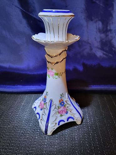 Ostali antikviteti: Vintaz svecnjak porcelanski. Porcelanaki nov svecnjak,perfektan — 1