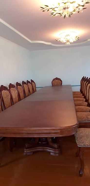 Кухонные столы: Стол длина 5 метр. столду кичирейтсе болот. Стул 20 штук. Материал — 11