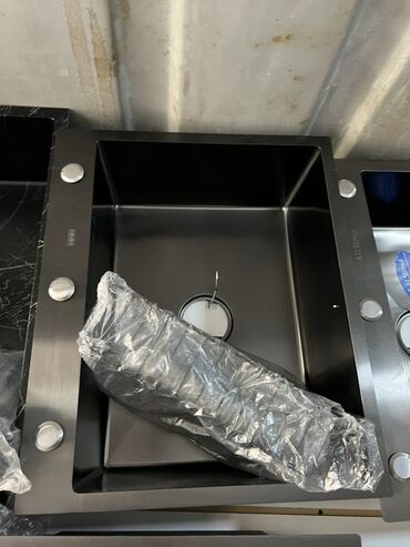 ремонт раковины: Кухонная мойка из нержавеющей стали, прямоугольная