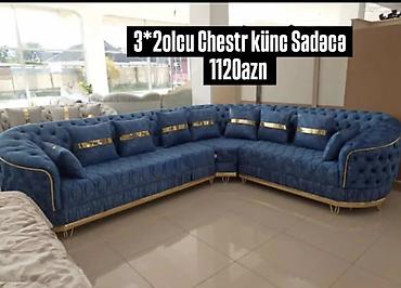 Chester üslubunda künc divan - Ölçü: 3×2 (L şəkilli künc komplekti) - lalafo.az -da Chester üslubunda künc divan - Ölçü: 3×2 (L şəkilli künc komplekti) -