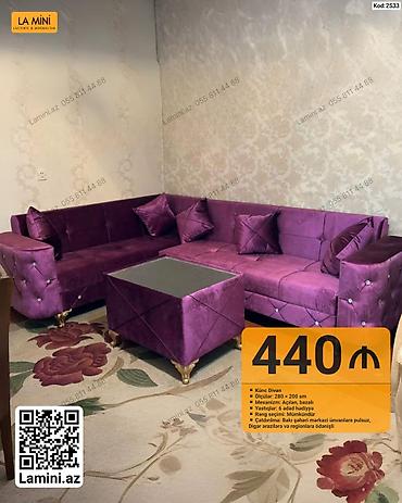 Künc divan dəsti – La Mini (Kod: 2533) - Ölçülər: 280 × 200 sm -