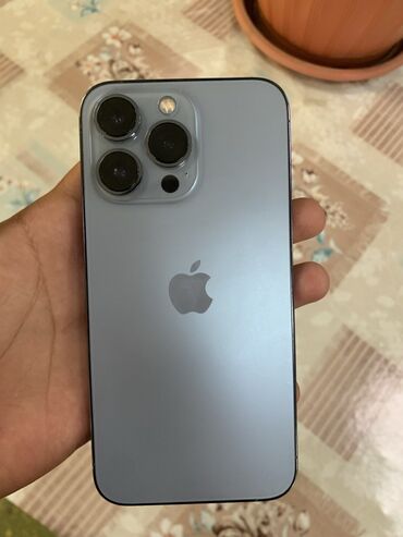 dsp 5 в 1: IPhone 13 Pro, Б/у, 128 ГБ, Голубой, Чехол, Кабель, 77 %
