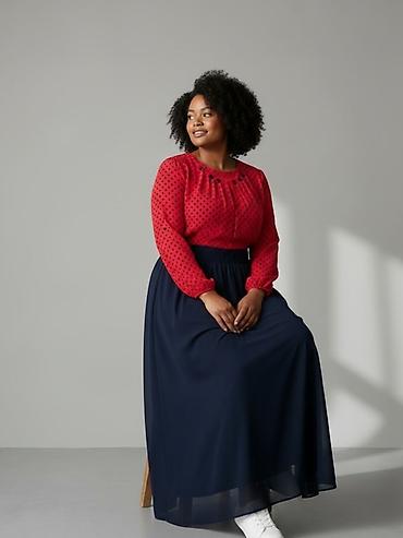 fendi cantalar: Iki rəngli maksi don - Stil: üst hissəsi qırmızı-qara xırda xallı — 2