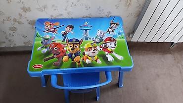 Uşaq masa və oturacaq dəsti - Material: möhkəm plastik - Rəng: mavi -