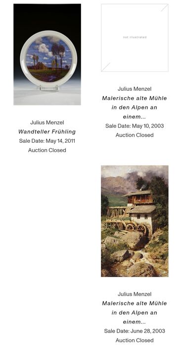 Ostali antikviteti: Tanjir KPM 1924 godina,dekorativni Julius Menzela,rucno oslikan. Sve — 14