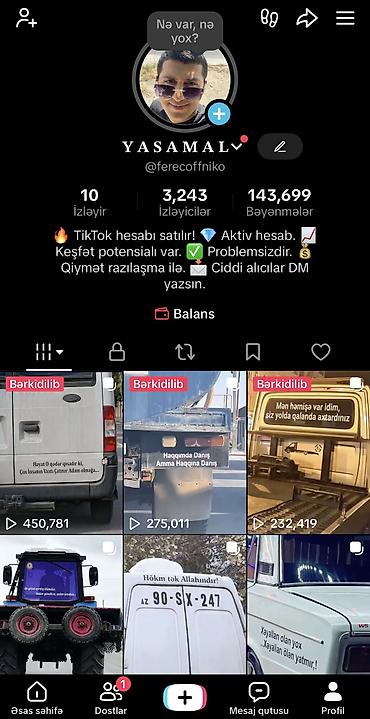 sega mega drive купить: 🔥 TikTok hesabı satılır! 💎 3.2K izləyici, 143K bəyənmə, 20 Leveldi — 1