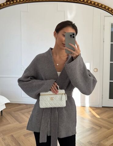парные одежда: Пальто, Халат, Осень-весна, Трикотаж, Короткая модель, 3XL (EU 46)