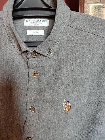 Рубашки: Мужская рубашка, S, Us Polo Assn, Б/у, цвет - Серый, Самовывоз — 2