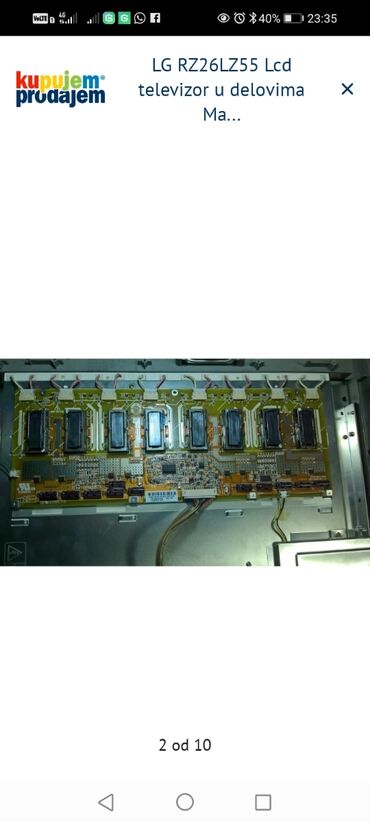 Aksesoari za TV i video: LG RZ26LZ55 – LCD televizor za delove LG 37G2000 U delovima — 2