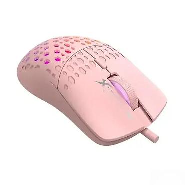 ps5 cena: Gejmerski žičani miš – roze, ultralaki dizajn sa RGB osvetljenjem - — 2