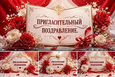 Видеоприглашение/видеопоздравление в романтическом стиле. - Формат