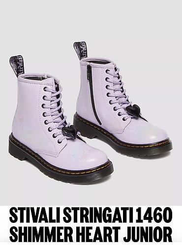 crne elegantne sandale: Dr. Martens 1460 Shimmer Heart Junior – dečje čizme, broj 27. - — 1