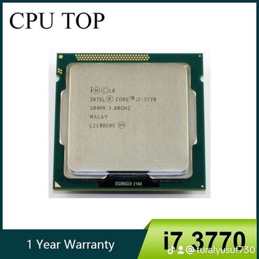 Kompüter, noutbuk və planşetlər: Prosessor Intel Core i7 3770, 3-4 GHz, 8 nüvə, Yeni