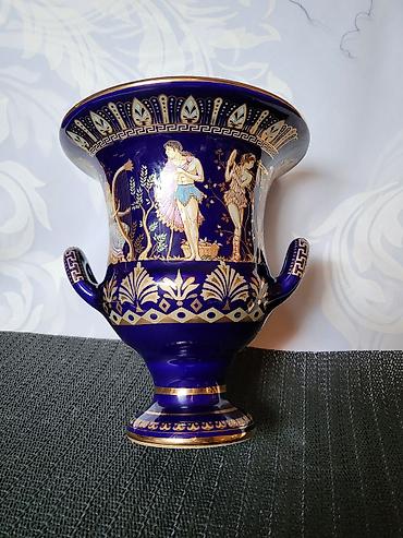 Ostali kućni dekor: Cup,vaza 1960g+ nov grcki,porcelanski,rucno oslikan 24 kar.zlatom — 8
