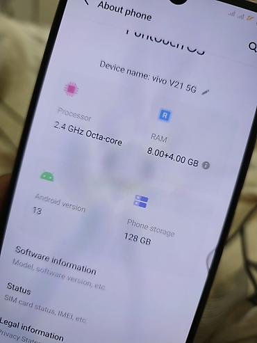 i5 3550: Vivo V21 5G, Б/у, 128 ГБ, цвет - Синий, 2 SIM — 2