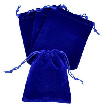 бархатные: Бархатная сумка (сумочка), мешочек, синий, роскошный, для ювелирных