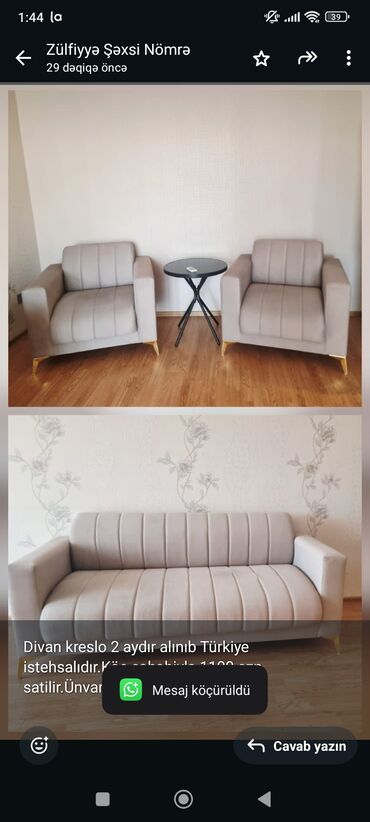 реставрация мебели в баку: Divan, 2 kreslo